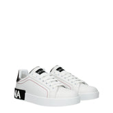 Dolce & Gabbana White Leather Low Top Sneakers